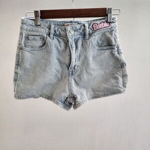 Barbie by Pacsun Women's High Rise Stretch Denim Shorts Size 26 Light Wash